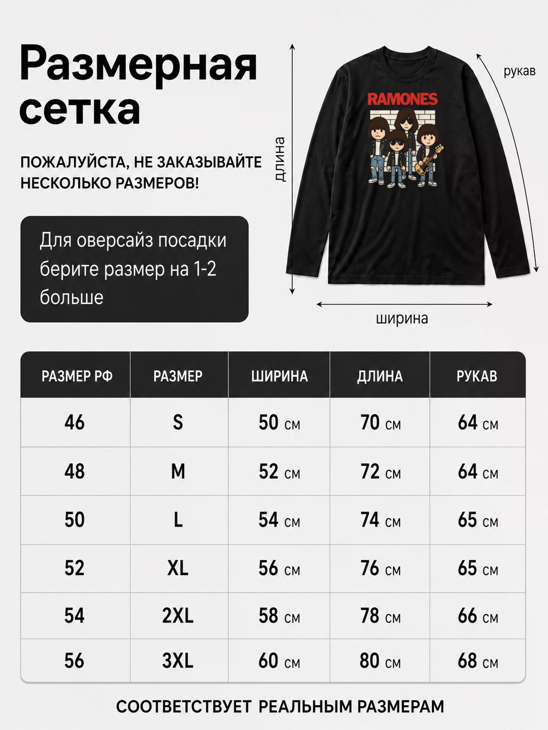 Детали: Лонгслив Ramones прикол