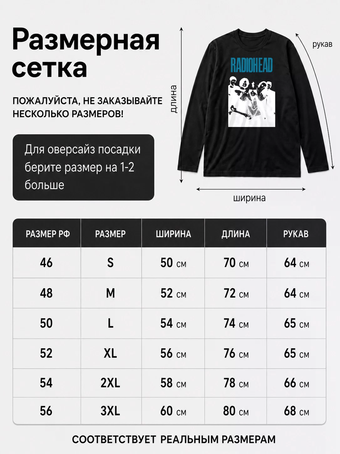 Детали: Лонгслив Radiohead
