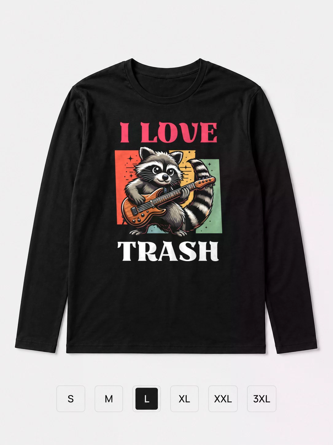 Лонгслив I love trash, енот