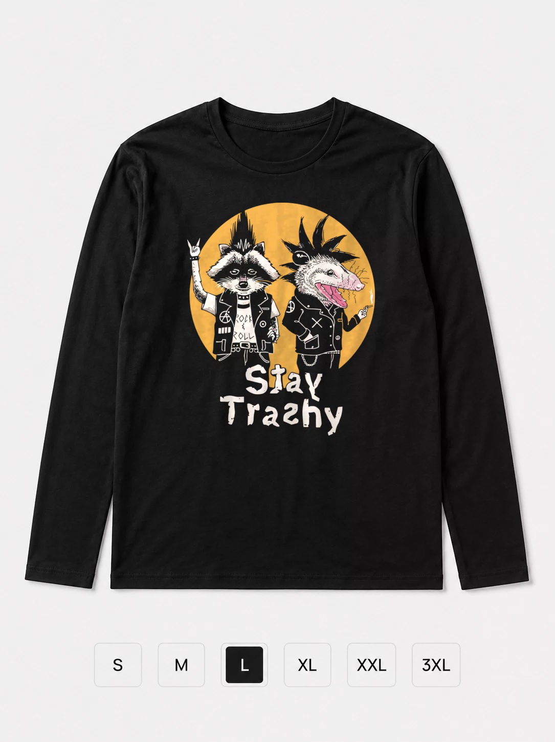 Лонгслив Енот, Stay Trashy, прикол