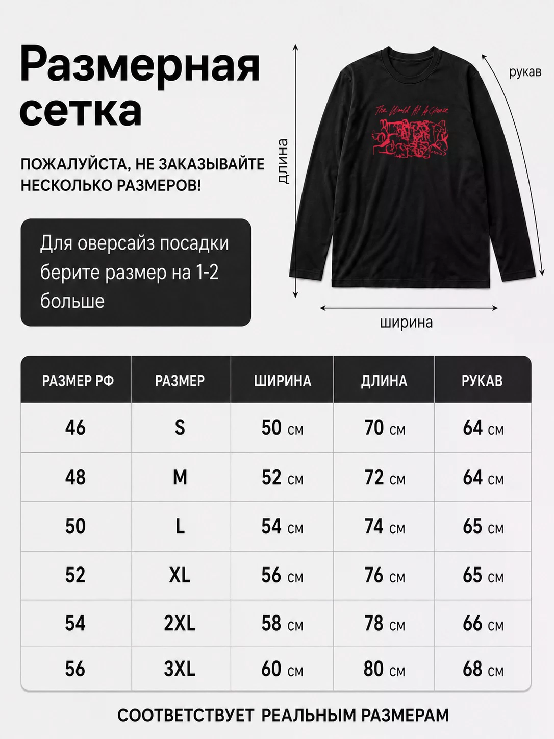 Детали: Лонгслив The world at a glance