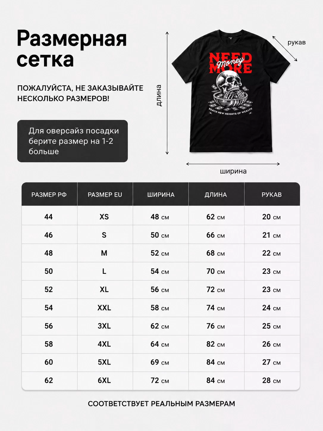 Детали: Футболка Надо больше денег
