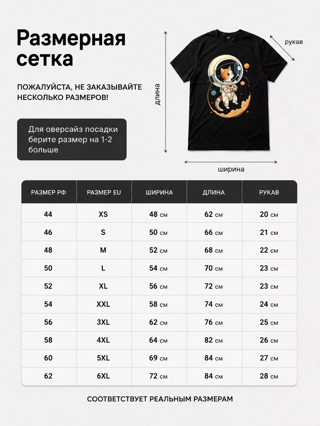 Детали: Футболка Космос и кот