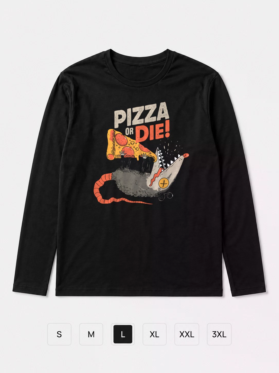 Лонгслив Pizza Or Die, Threadless