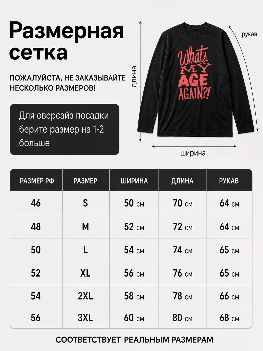 Детали: Лонгслив Whats my age again?