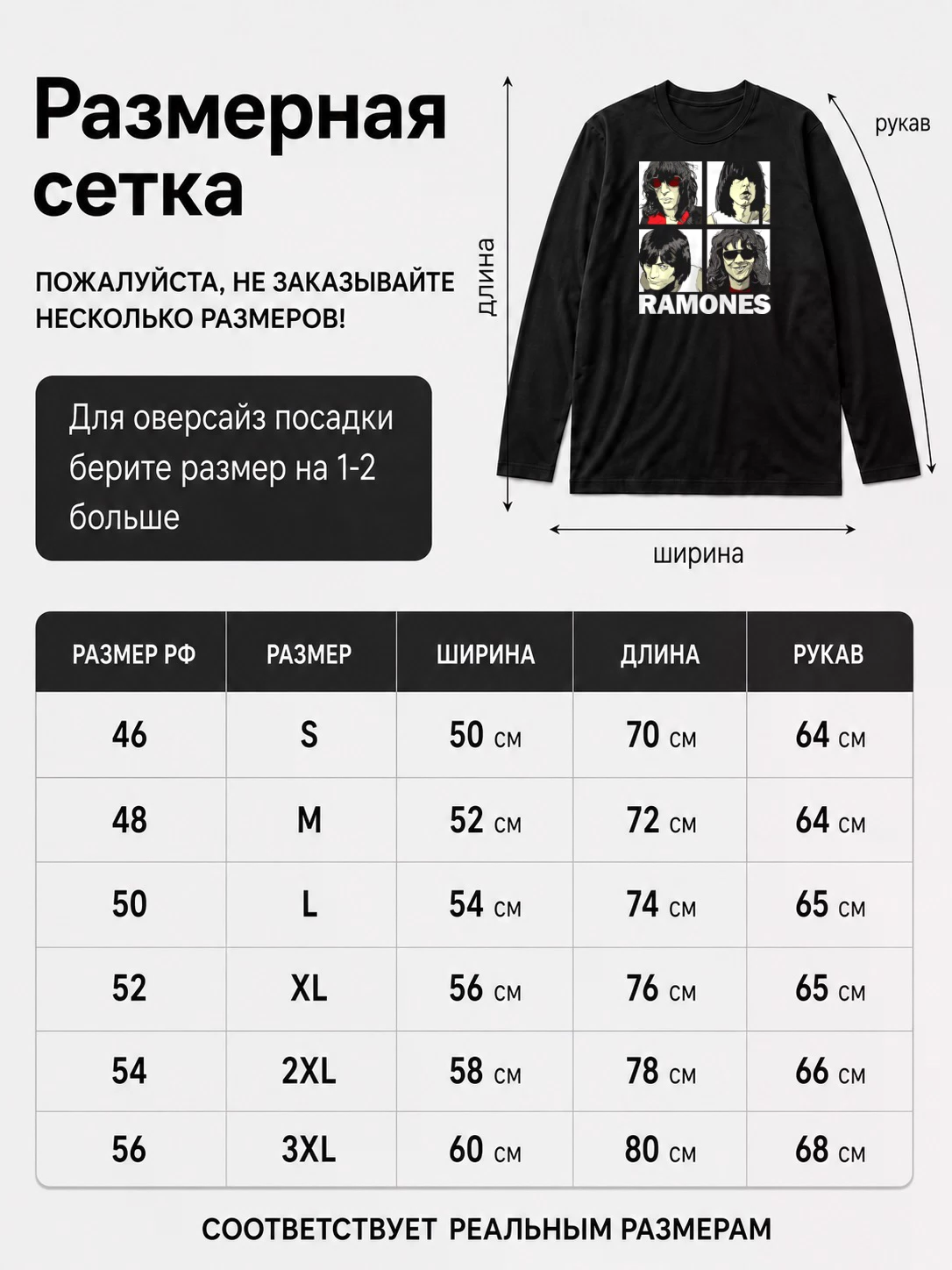 Детали: Лонгслив Ramones