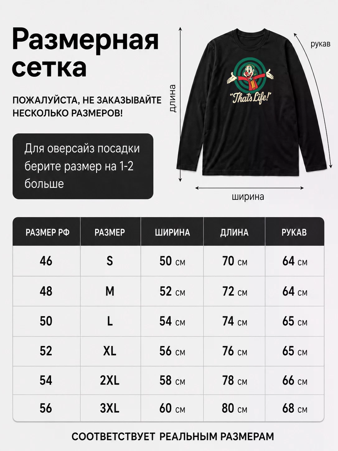 Детали: Лонгслив Джокер That's Life