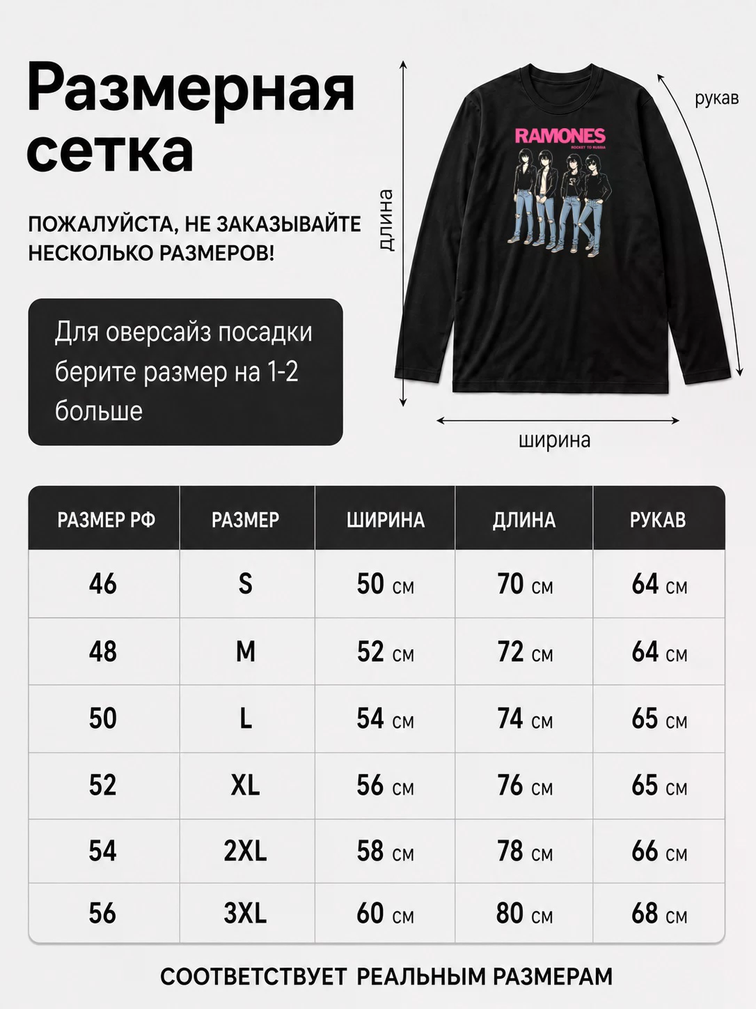 Детали: Лонгслив Ramones прикол