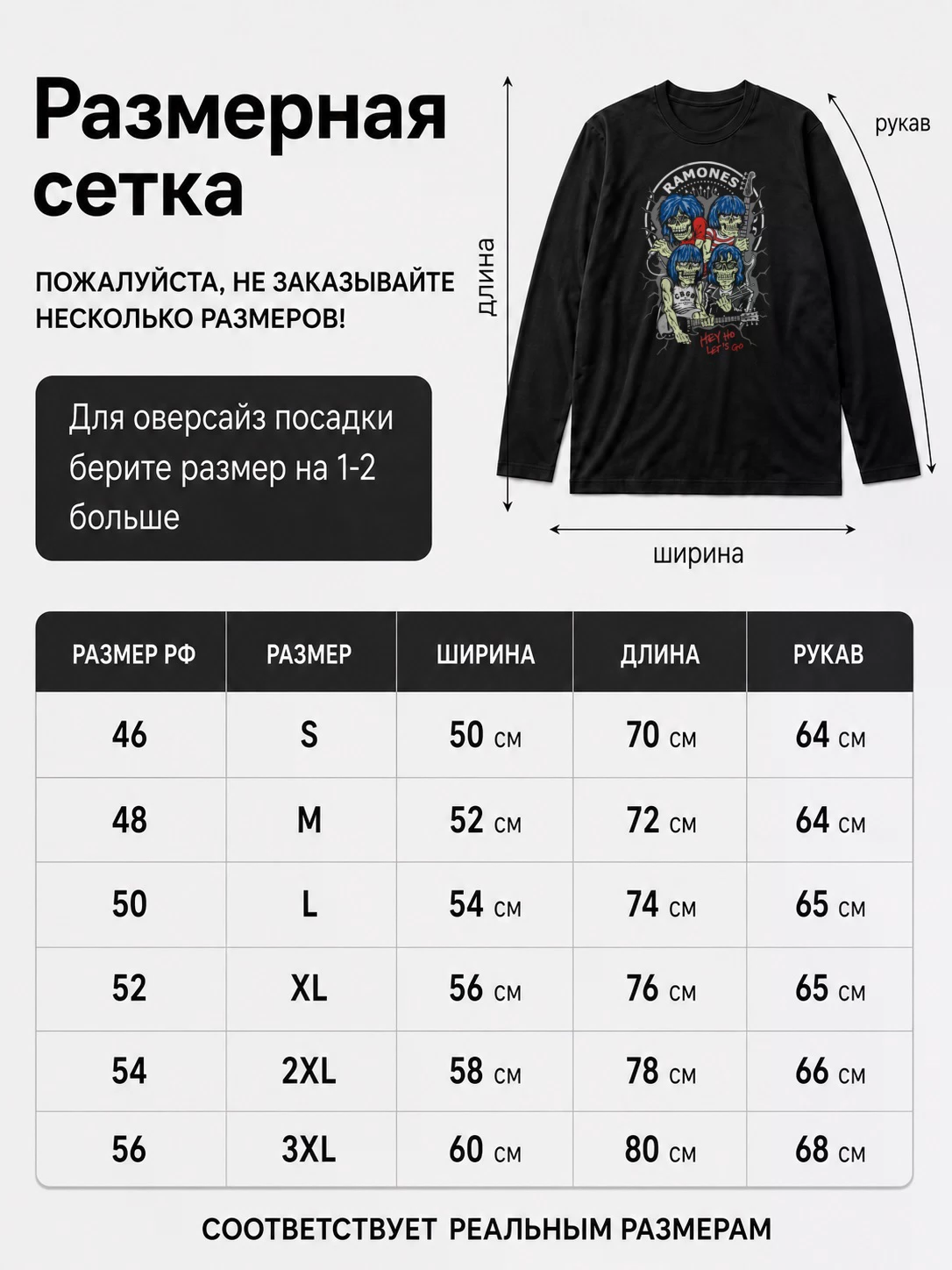 Детали: Лонгслив Ramones