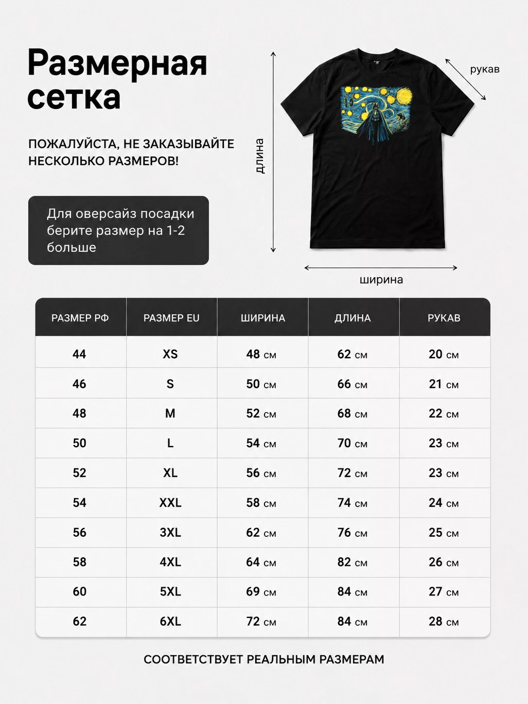Детали: Футболка Дарт Вейдер в стиле Ван Гога