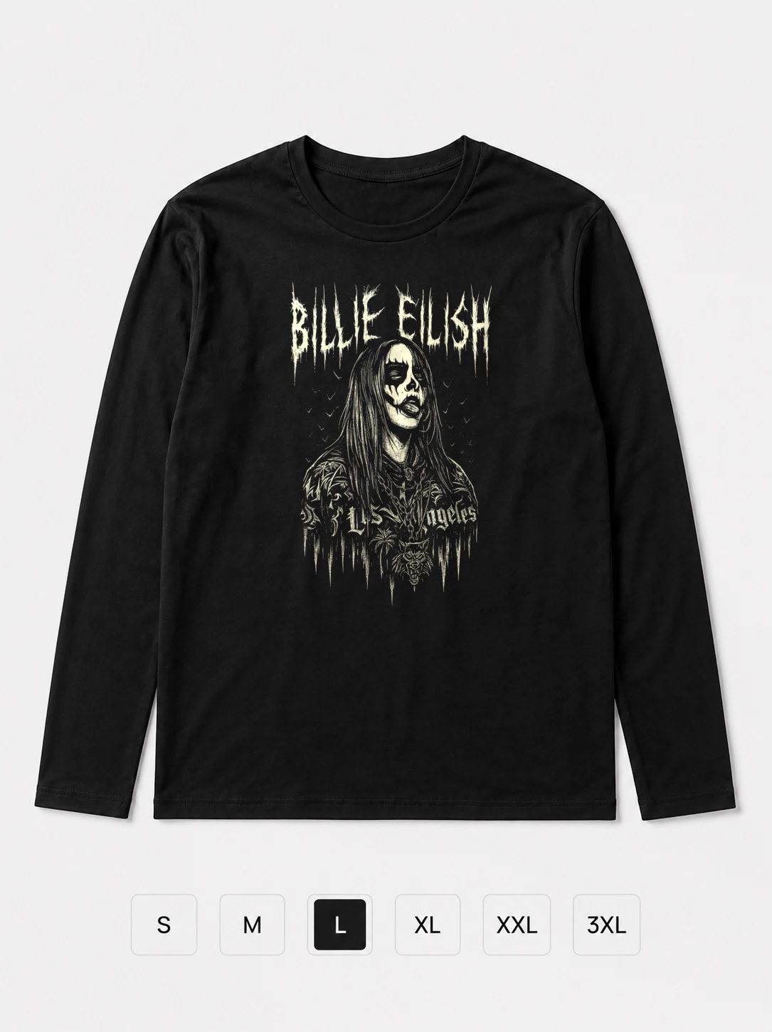 Лонгслив Billie Eilish в стиле блэк метал