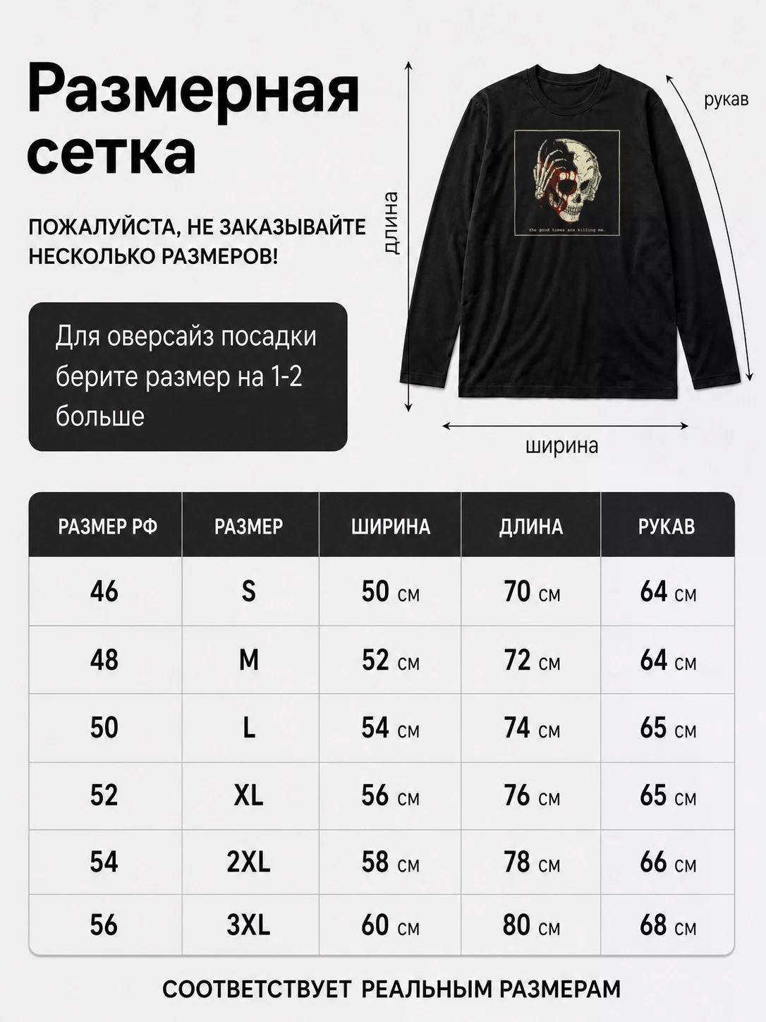 Детали: Лонгслив The Good Times are Killing Me